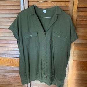 Military green linen button down. Old Navy.